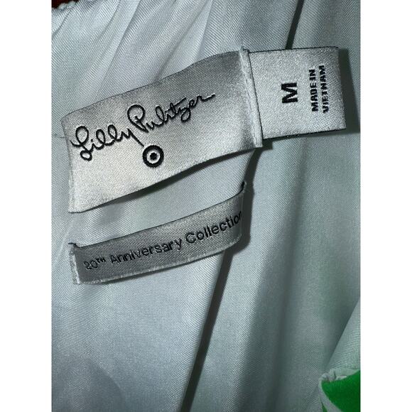 LILLY PULITZER Palm Boom Boom Jumpsuit green white palm leaf high waist medium - Picture 4 of 5